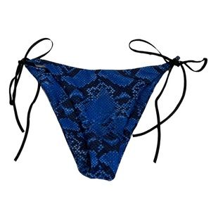Blue snakeskin bikini bottoms size small